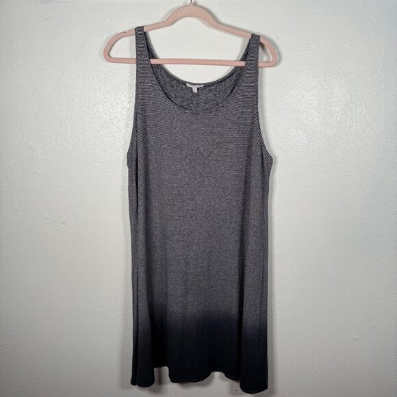 Eileen Fisher XL Dip Dryed Ombre Striped Tank Dress Organic Cotton & Hemp Blend - Picture 1 of 9